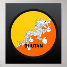 Bhutan Roundel quality Flag Posters