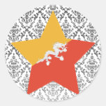 Bhutan Star Round Stickers