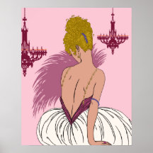Bianca in Pink & Burgundy Posters