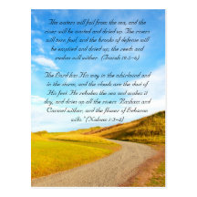 Bible passage, the road and blue sky postcards