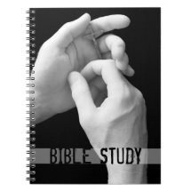Bible Study Hands with Crucifix Notebook