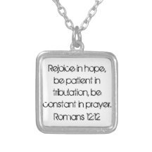 bible verse about hope Romans 12:12 Custom Necklace