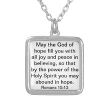 bible verse about hope Romans 15:13 Custom Necklace