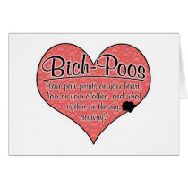 Bich-Poo Paw Prints Dog Humour cards