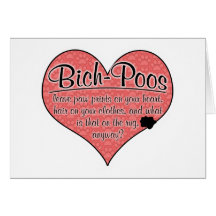 Bich-Poo Paw Prints Dog Humour Card