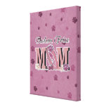 Bichon Frise MOM Stretched Canvas Print
