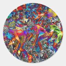 Bicycle Race Round Stickers