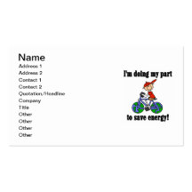 Bicycle Save Energy T-shirts and Gifts Business Cards