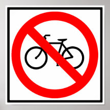 Bicycle Traffic Prohibited Highway Sign Posters