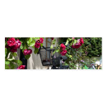 Bicycles and roses in Sweden Bookmark Business Card Templates