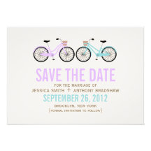 Bicycles His and Hers Wedding Save the Date Personalized Announcement