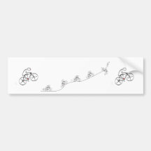 Bicyclist going over the hill bumper sticker