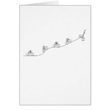 Bicyclist going over the hill greeting card