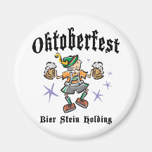 Bier Stein Holding Oktoberfest Magnets