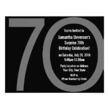 Big 7-0 Birthday Party Invitations