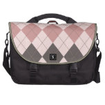 Big Argyle Pink & Brown Preppy Commuter Laptop Bag commuterbag