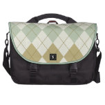 Big Argyle Sage & Tan Preppy Commuter Laptop Bag commuterbag