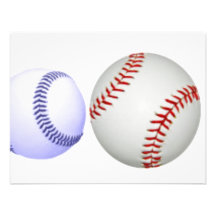 Big Baseball Smaller Blue Ball Custom Invites