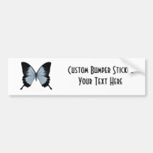 Big Blue & Black Butterfly Bumper Stickers