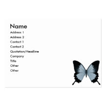 Big Blue & Black Butterfly Business Cards