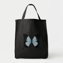 Big Blue & Black Butterfly Canvas Bag