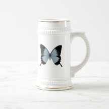 Big Blue & Black Butterfly Coffee Mug
