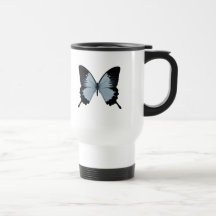Big Blue & Black Butterfly Coffee Mugs