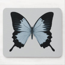 Big Blue & Black Butterfly Mouse Pad