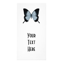 Big Blue & Black Butterfly Personalized Photo Card