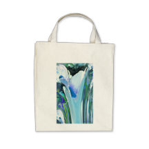 Big Blue Flower Grocery Bag