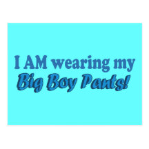 Big Boy Pants Text Design Post Cards
