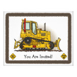 Big Bulldozer Dozer Kids Party Invitation