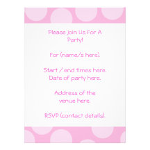 Big Dots Pattern. Pale Pink and Candy Pink. Personalized Invitations