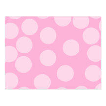 Big Dots Pattern. Pale Pink and Candy Pink. Postcard