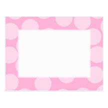 Big Dots Pattern. Pale Pink and Candy Pink. Postcards