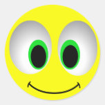 BIG EYES SMILEY FACE ROUND STICKERS