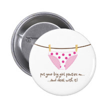 big girl pinback button