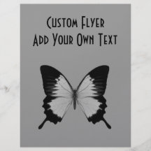 Big Grey & Black Butterfly Full Colour Flyer