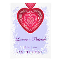 Big Heart (violet) invitation