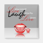 Big Mouth Live Laugh Laugh Square Fridge Magnets
