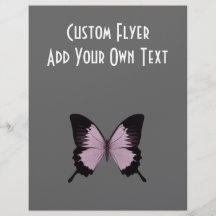 Big Pink & Black Butterfly - Personalise Flyers