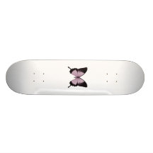 Big Pink & Black Butterfly - Personalise Skateboard Deck