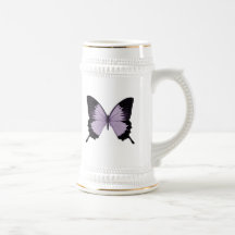 Big Purple & Black Butterfly Coffee Mugs