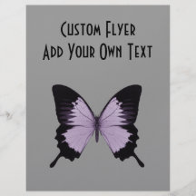Big Purple & Black Butterfly Personalized Flyer