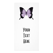 Big Purple & Black Butterfly Personalized Photo Card