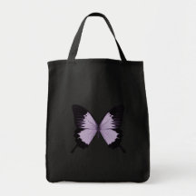 Big Purple & Black Butterfly Tote Bag