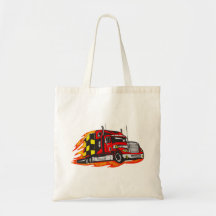 Big Rig Truck Tote Bags