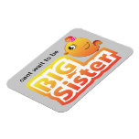 Big sister cute baby chicken bird premium magnet