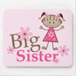 Big Sister Ethnic Stick Figure Girl Mousepads