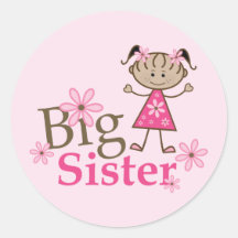 Big Sister Ethnic Stick Figure Girl Sticker